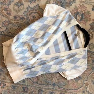 Burberry London Cotton Argyle Tie Sweater